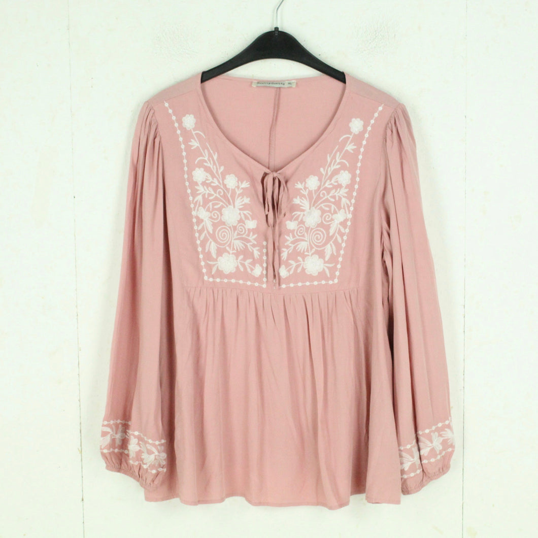 Second Hand RUSTTYDUSTTY Bluse Gr. XL pink geblümt bestickt (*)