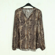 Laden Sie das Bild in den Galerie-Viewer, Second Hand SOYACONCEPT Bluse Gr. L braun schlangenmuster (*)