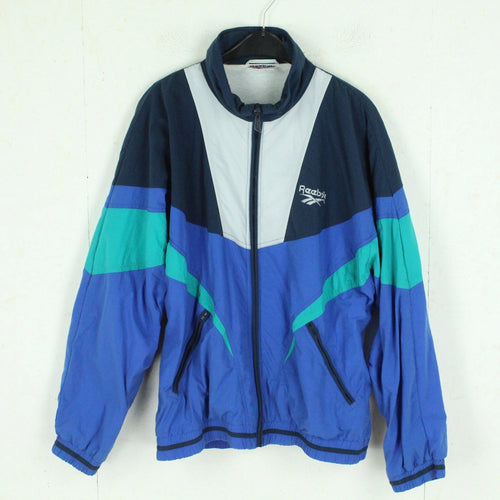 Vintage REEBOK Trainingsjacke Gr. L blau mehrfarbig Sportswear mit Logo Stitching