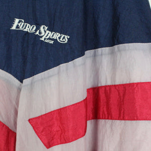 Vintage Trainingsjacke Gr. XL rot blau Sportswear mit Logo Stitching