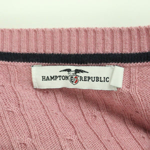 Second Hand HAMPTON REPUBLIC Pullover mit Wolle Gr. M rosa uni Zopfmuster (*)