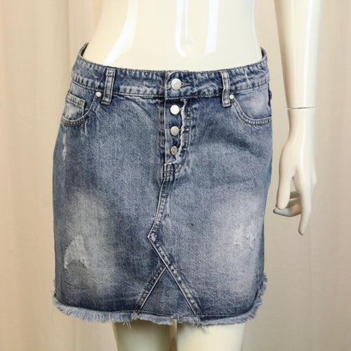 Second Hand BLUNT & POOL blau Jeansrock Y2K mit Knopfreihe Gr. 38 (*)