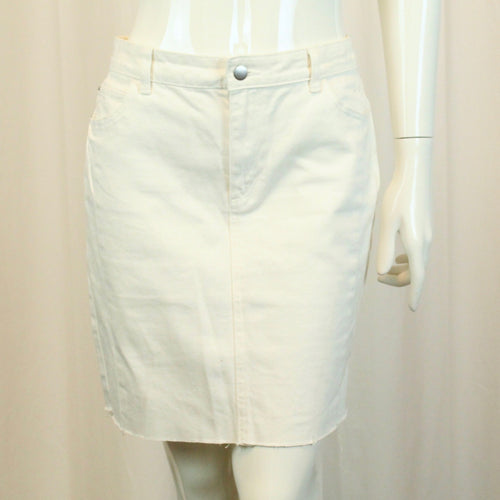 Second Hand LINDEX Jeansrock Gr. 40 weiß Minirock (*)