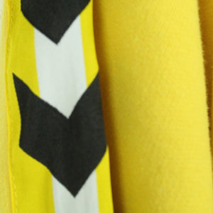 Vintage HUMMEL Sweatshirt Gr. L gelb, schwarz weiße Applikation mit Stickerei und Patch