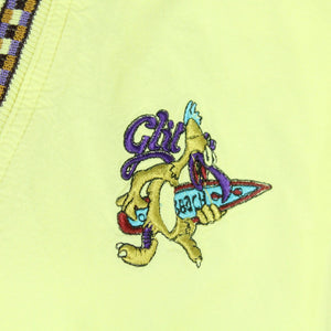 Vintage Cardigan Gr. M gelb Strickjacke mit Stickerei