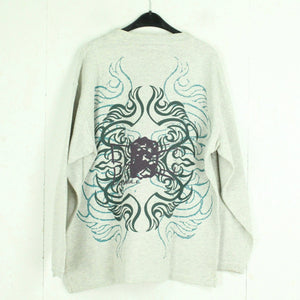 Vintage O'NEILL Sweatshirt Gr. S grau-meliert mit Print/Backprint
