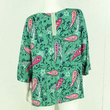 Laden Sie das Bild in den Galerie-Viewer, Second Hand LIEBLINGSSTÜCK Bluse Gr. 40 grün bunt gemustert (*)