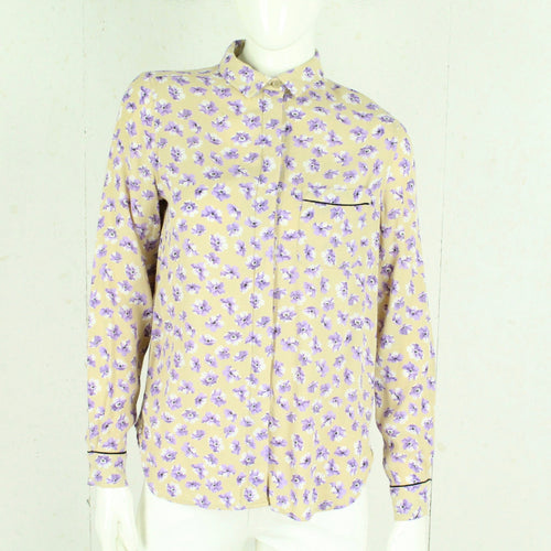 Second Hand GANNI Bluse Gr. 36 beige mehrfarbig geblümt (*)