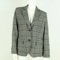 Second Hand VERA VARELLI Blazer Jacke mit Wolle Gr. 44 schwarz weiß Hahnentritt (*)