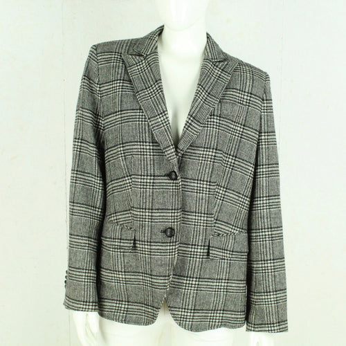 Second Hand VERA VARELLI Blazer Jacke mit Wolle Gr. 44 schwarz weiß Hahnentritt (*)