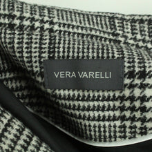 Laden Sie das Bild in den Galerie-Viewer, Second Hand VERA VARELLI Blazer Jacke mit Wolle Gr. 44 schwarz weiß Hahnentritt (*)