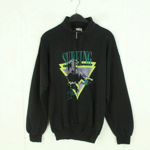 Vintage Sweatshirt Gr. M schwarz mit Print: Surfing