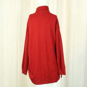 Second Hand UNITED COLORS OF BENETTON Wollpullover Gr. L rot uni Wolle Pullover Strick (*)