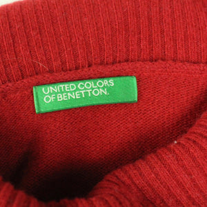 Second Hand UNITED COLORS OF BENETTON Wollpullover Gr. L rot uni Wolle Pullover Strick (*)