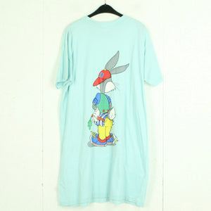 Vintage LOONEY TUNES T-Shirt-Kleid Gr. L hellblau mit Print "Bugs Bunny"