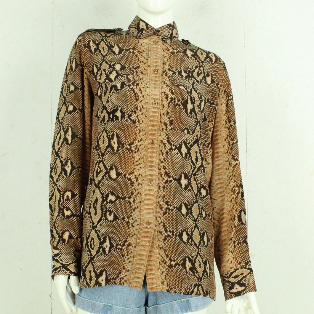 Second Hand CHLOE Seidenbluse Gr. M braun Animal-Print (*)