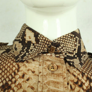 Second Hand CHLOE Seidenbluse Gr. M braun Animal-Print (*)