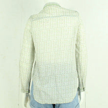 Laden Sie das Bild in den Galerie-Viewer, Second Hand CUSTOMMADE Bluse Gr. S grün mehrfarbig gemustert (*)