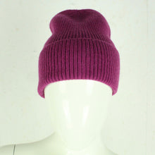 Laden Sie das Bild in den Galerie-Viewer, HG Beanie Strickmütze brombeere mit Wolle &amp; Kaschmir - Einheitsgröße NEU