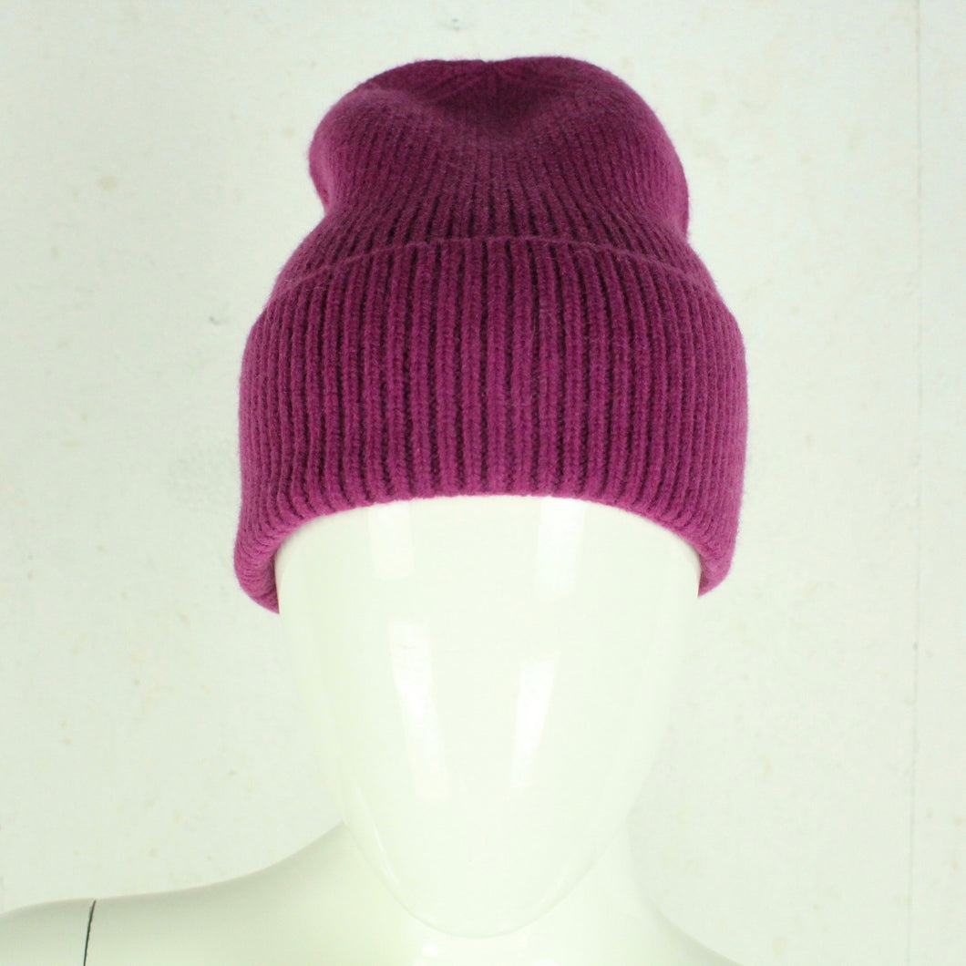 HG Beanie Strickmütze brombeere mit Wolle & Kaschmir - Einheitsgröße NEU