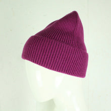 Laden Sie das Bild in den Galerie-Viewer, HG Beanie Strickmütze brombeere mit Wolle &amp; Kaschmir - Einheitsgröße NEU