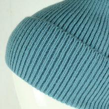 Laden Sie das Bild in den Galerie-Viewer, HG Beanie Strickmütze blaugrau mit Wolle &amp; Kaschmir - Einheitsgröße NEU