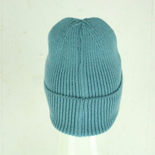 Laden Sie das Bild in den Galerie-Viewer, HG Beanie Strickmütze blaugrau mit Wolle &amp; Kaschmir - Einheitsgröße NEU
