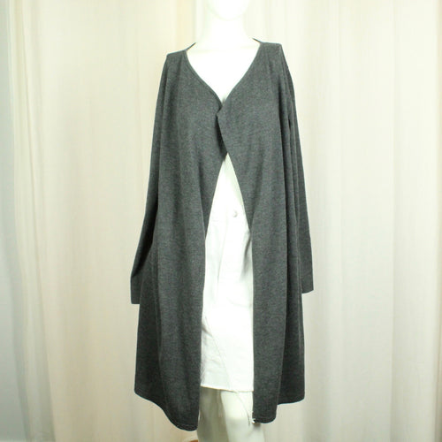 Second Hand PROUDMADE Cardigan Gr. XL grau uni Strickjacke (*)