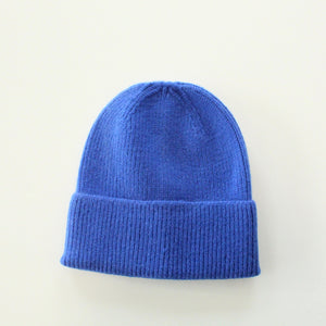HG Beanie Strickmütze blau mit Wolle & Kaschmir - Einheitsgröße NEU