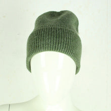 Laden Sie das Bild in den Galerie-Viewer, HG Beanie Strickmütze moosgrün mit Wolle &amp; Kaschmir - Einheitsgröße NEU