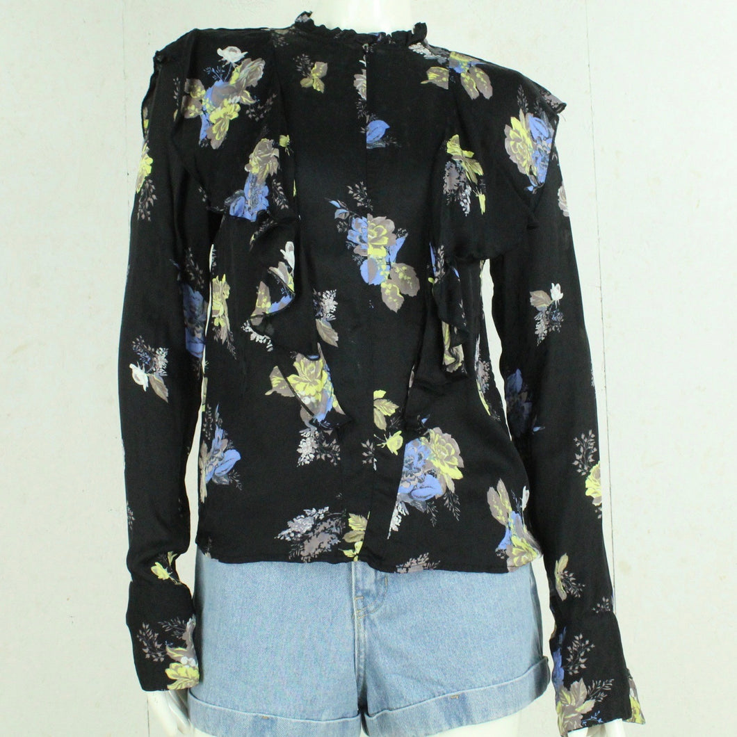 Second Hand GESTUZ Bluse Gr. 38 schwarz bunt geblümt (*)