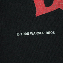 Laden Sie das Bild in den Galerie-Viewer, Vintage 90s BUGS BUNNY &amp; FC BARCELONA T-Shirt Gr. XL schwarz mit Print und Backprint 1995 Warner Bros