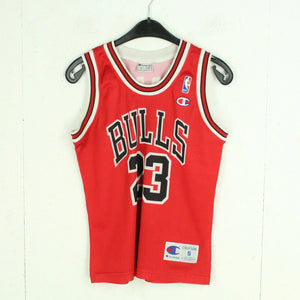 Vintage CHAMPION Basketball NBA Trikot Gr. S/128 rot weiß BULLS "Jordan"