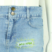 Laden Sie das Bild in den Galerie-Viewer, Vintage Y2K Jeansrock Gr. 36 (S) blau Denim low waist Minirock