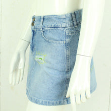 Laden Sie das Bild in den Galerie-Viewer, Vintage Y2K Jeansrock Gr. 36 (S) blau Denim low waist Minirock