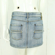 Laden Sie das Bild in den Galerie-Viewer, Vintage DAKE SIXTY Y2K Jeansrock Gr. M blau Denim low waist Minirock