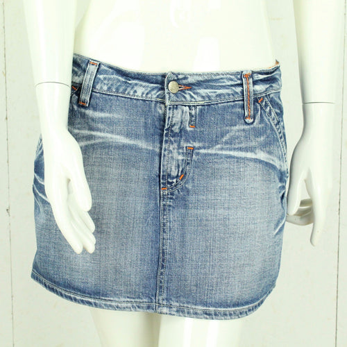 Vintage HELP ART Y2K Jeansrock Gr. 40 (M) blau Denim low waist Minirock