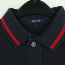 Laden Sie das Bild in den Galerie-Viewer, Second Hand GANT Sweatshirt Poloshirt Gr. M blau rot Longsleeve (*)