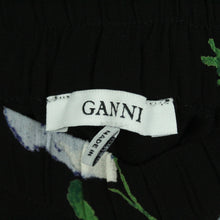 Laden Sie das Bild in den Galerie-Viewer, Second Hand GANNI Hose Gr. 36 schwarz mehrfarbig geblümt (*)