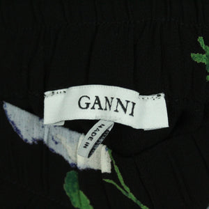 Second Hand GANNI Hose Gr. 36 schwarz mehrfarbig geblümt (*)