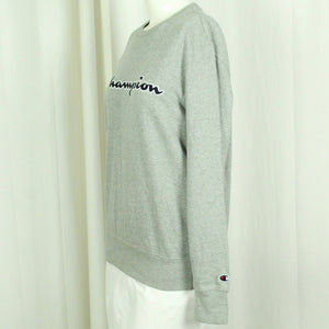 Second Hand CHAMPION Sweatshirt Gr. M grau uni mit Aufdruck (*)