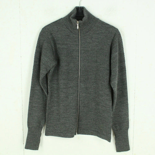 Second Hand MADS NORGAARD Wollstrickjacke Gr. M grau meliert Wolle Strickjacke Cardigan Mod. Wool Klemens Zip (*)