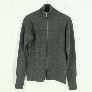 Second Hand MADS NORGAARD Wollstrickjacke Gr. M grau meliert Wolle Strickjacke Cardigan Mod. Wool Klemens Zip (*)