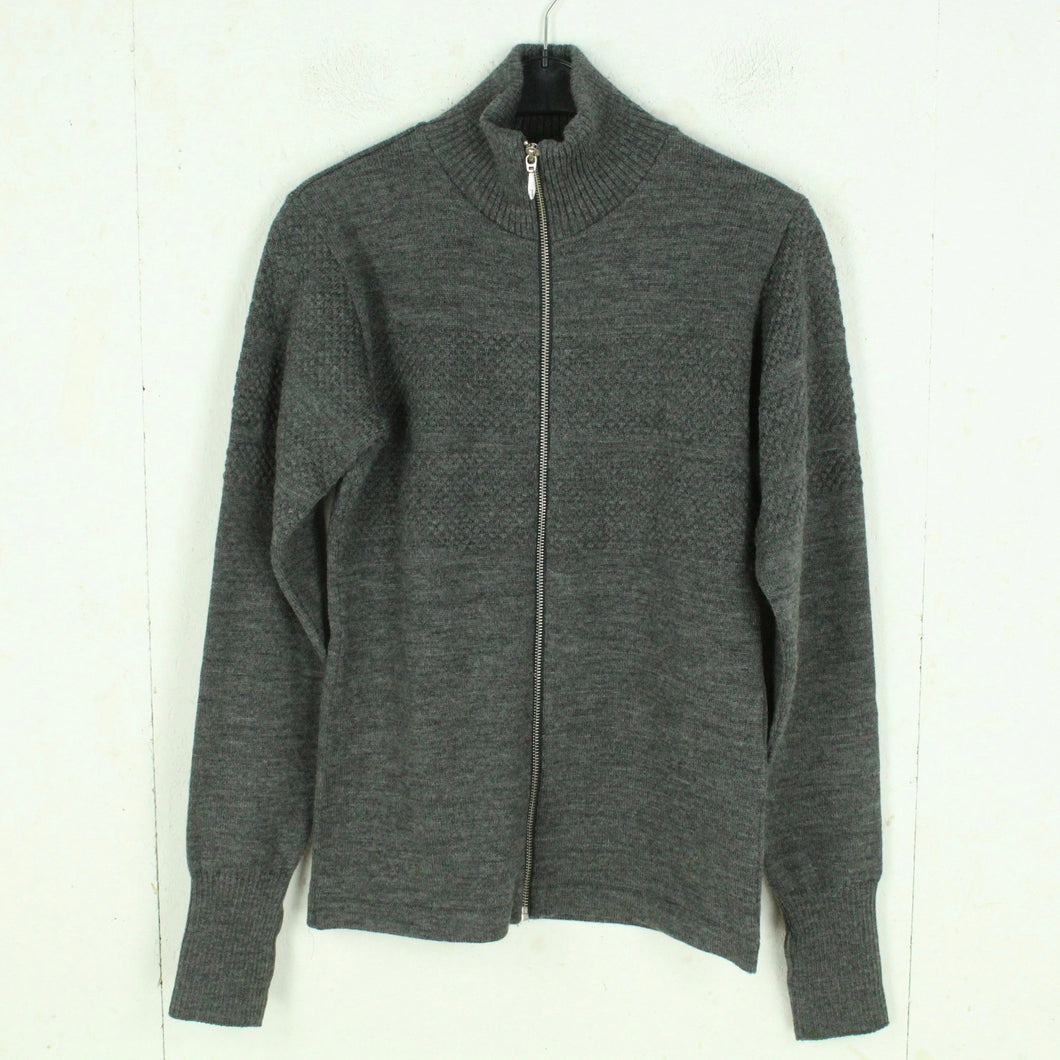 Second Hand MADS NORGAARD Wollstrickjacke Gr. M grau meliert Wolle Strickjacke Cardigan Mod. Wool Klemens Zip (*)