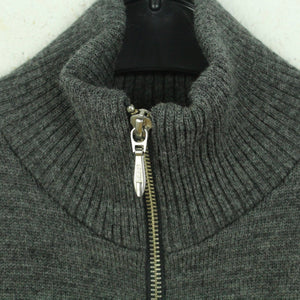 Second Hand MADS NORGAARD Wollstrickjacke Gr. M grau Wolle Strickjacke Cardigan Mod. Wool Klemens Zip (*)