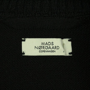 Second Hand MADS NORGAARD Wollstrickjacke Gr. M schwarz uni Wolle Strickjacke Cardigan (*)