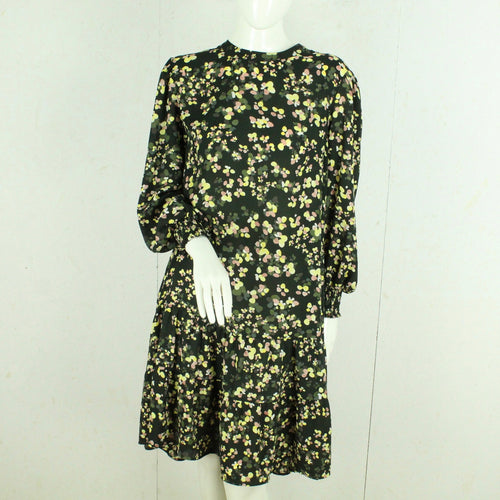 Second Hand LINDEX Kleid Gr. M schwarz mehrfarbig geblümt (*)