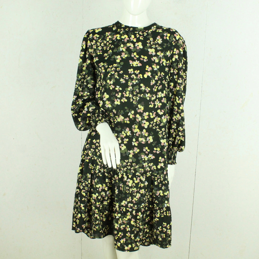 Second Hand LINDEX Kleid Gr. M schwarz mehrfarbig geblümt (*)