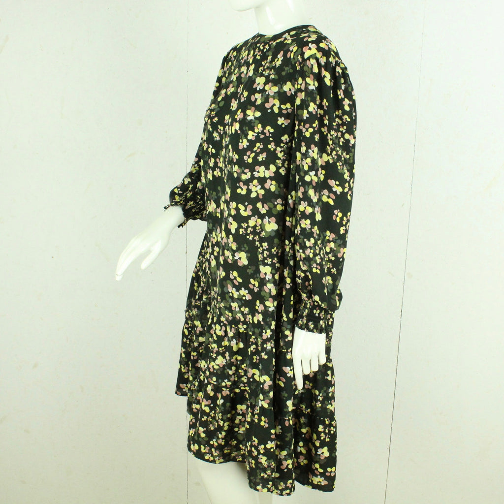 Second Hand LINDEX Kleid Gr. M schwarz mehrfarbig geblümt (*)