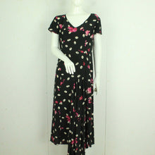 Laden Sie das Bild in den Galerie-Viewer, Second Hand NOTIZIE Maxikleid Gr. 42 schwarz mehrfarbig Seidenkleid (*)